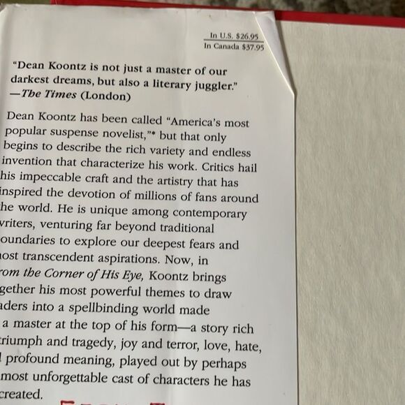Dean Koontz 'From the Corner of His Eye' Hardcover Book - Picture 7 of 7
